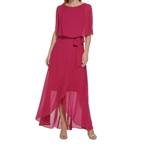 Jessica Howard Pink Asymmetrical Sundress Cocktail - Picture 1 of 8